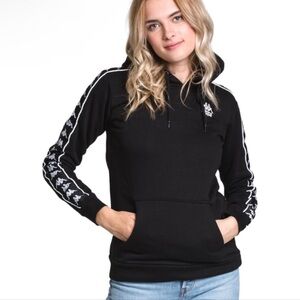 KAPPA WOMENS BLACK AND WHITE HOODIE- Size XS
